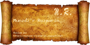 Munzár Rozmarin névjegykártya